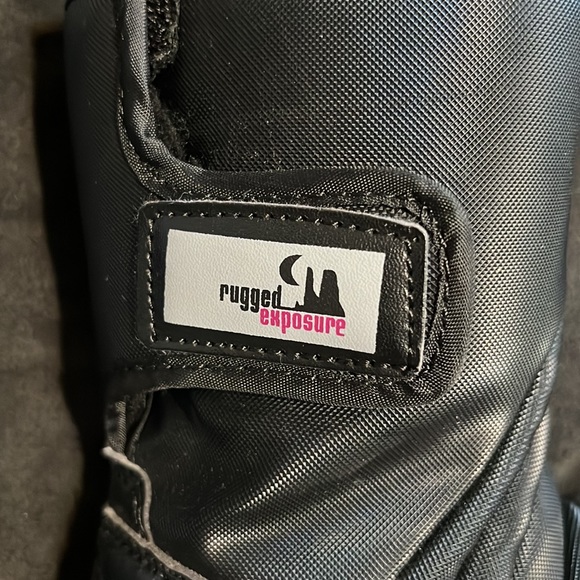 RUGGED EXPOSURE YOUTH KIDS BLACK SNOW BOOTS WITH VELCRO CLOSING - WINTER BOOTS - Picture 4 of 6